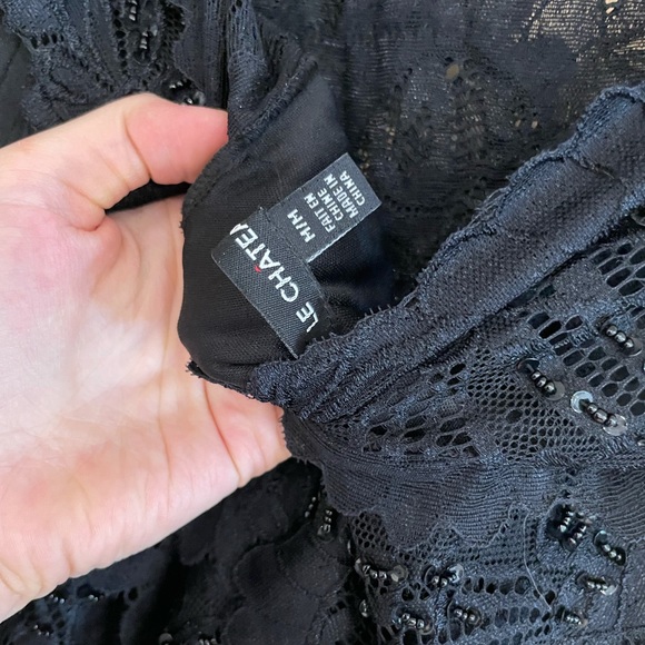 Medium le chateau black sequinned/beaded dress - Picture 5 of 6